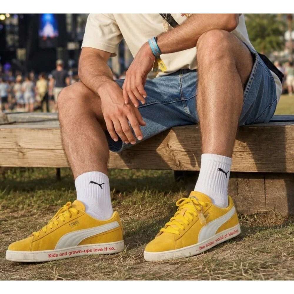 Puma Suede Triplex Haribo Sneakers Men 14 Mimosa Whisper White 382560 01 NEW